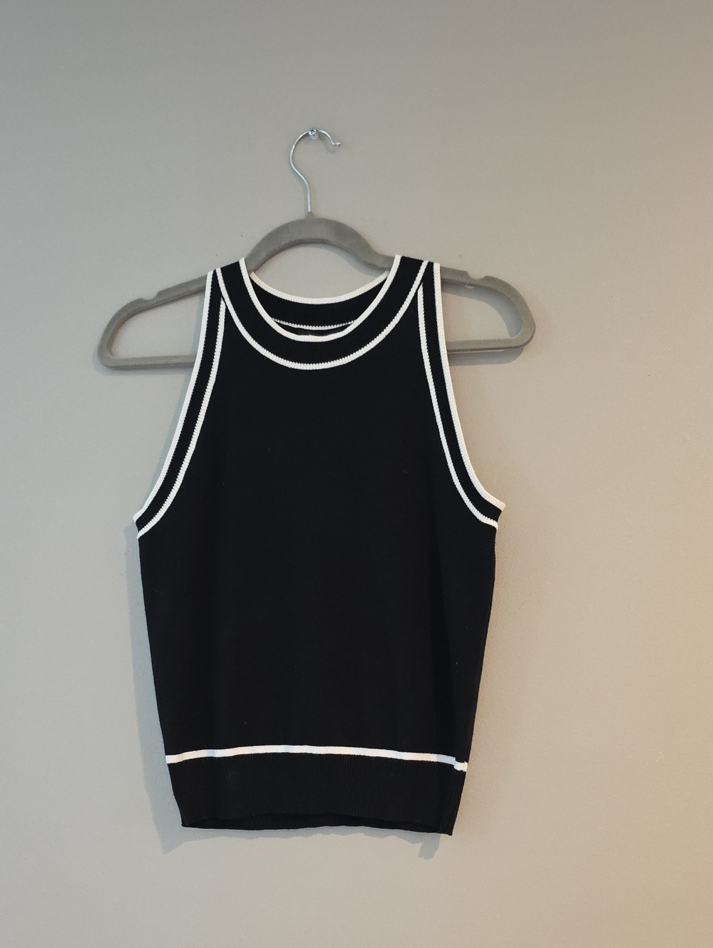 Workshop Republic Clothing Black Tank with White Contrast Trim
